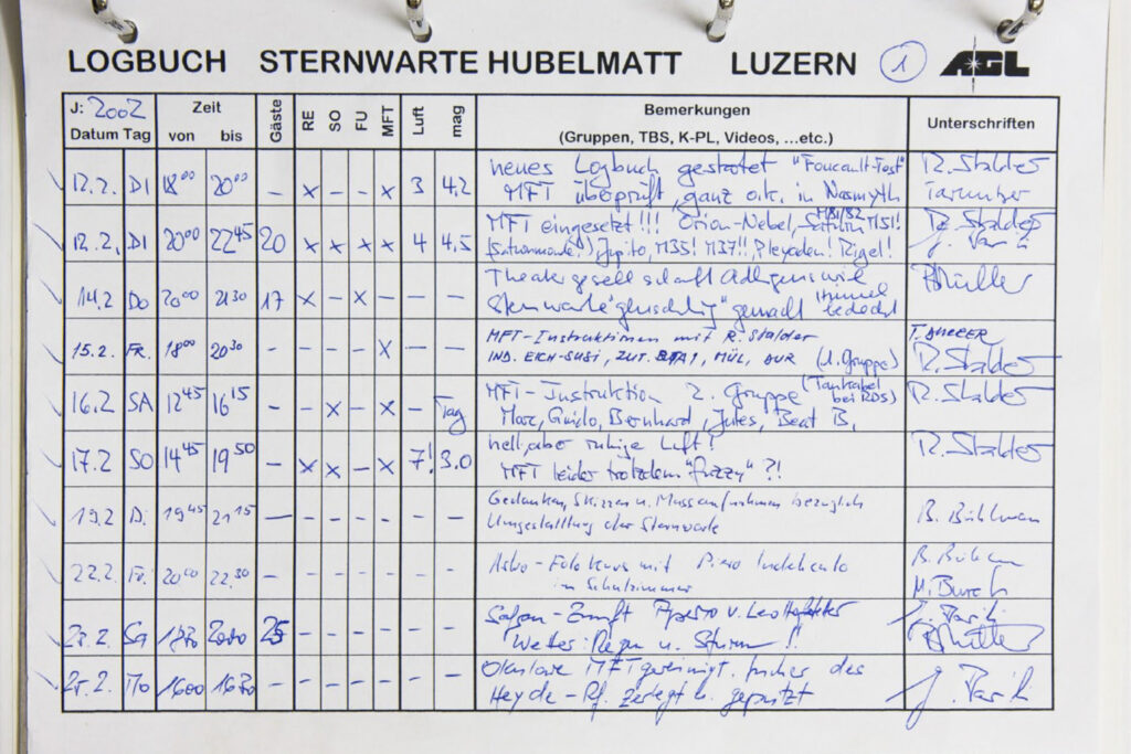 Archiv Logbuch Sternwarte 2002