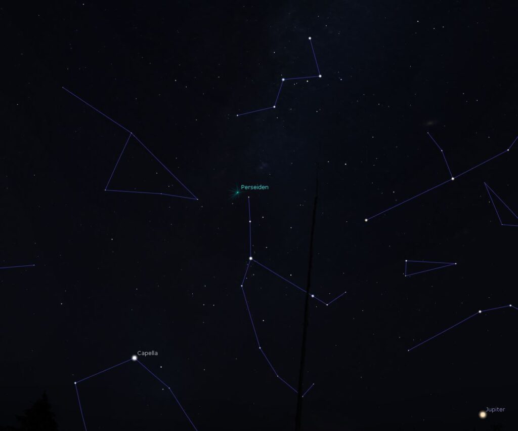 Sternkarte Perseiden Sternschnuppen